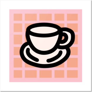 kaxwai cute pink coffee cup Posters and Art